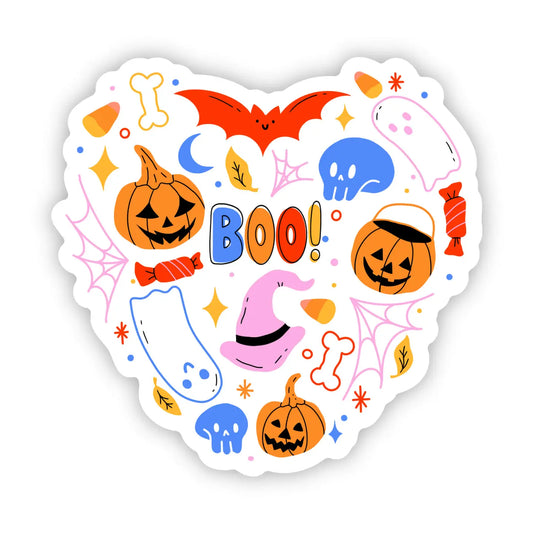 Boo Halloween Heart Sticker