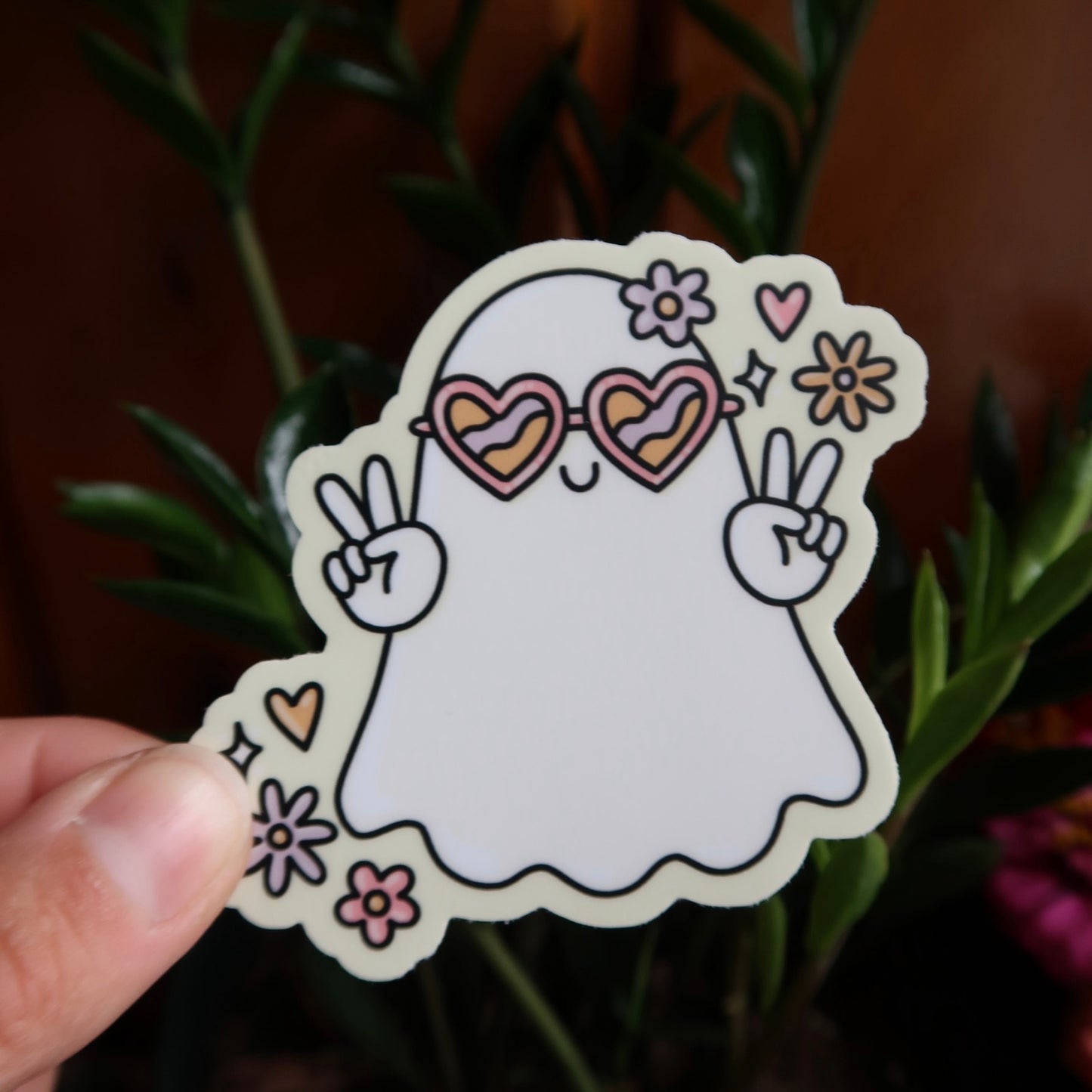 Groovy Ghost Halloween Sticker