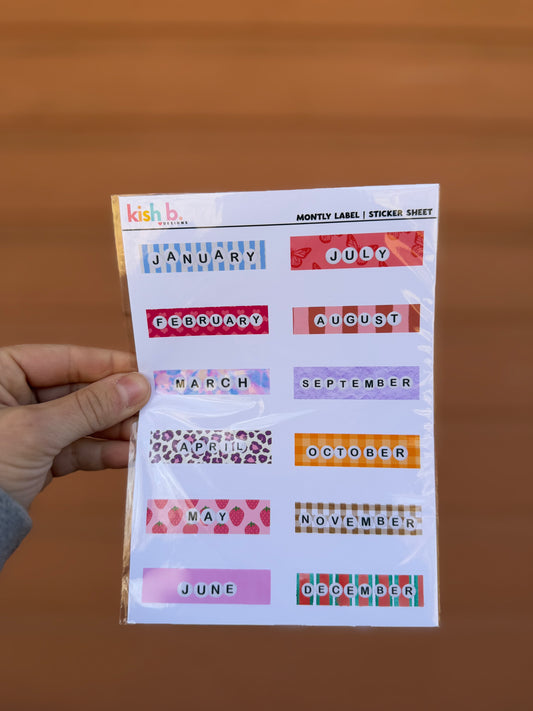 Hello Monthly Sticker Sheet