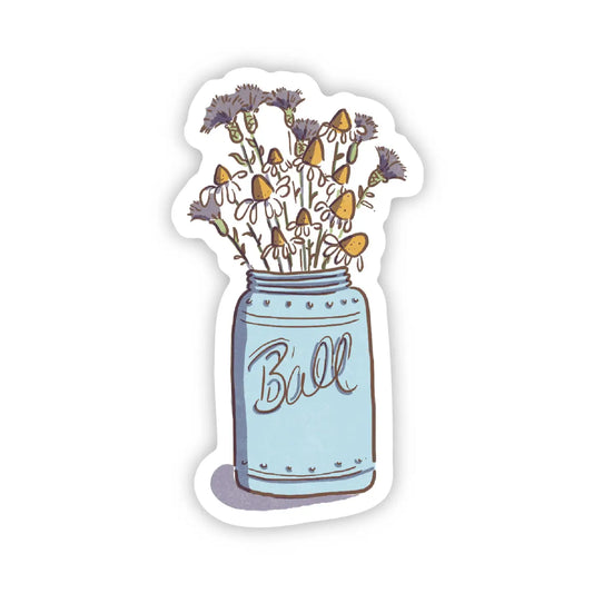 Mason Jar Flowers Sticker