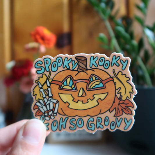 Spooky, Kooky, Oh So Groovy Sticker