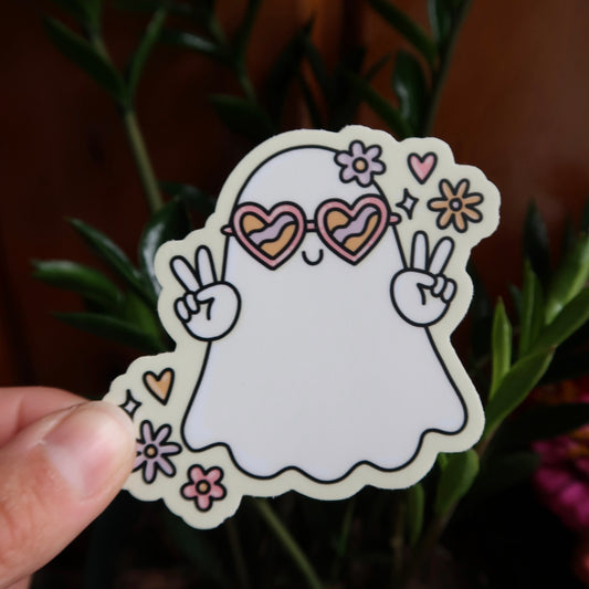 Groovy Ghost Halloween Sticker