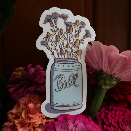 Mason Jar Flowers Sticker