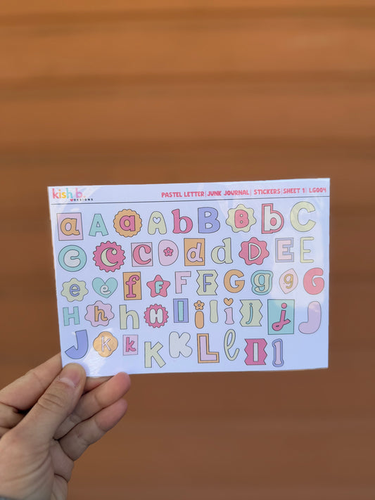 Pastel Letters Sticker Sheet