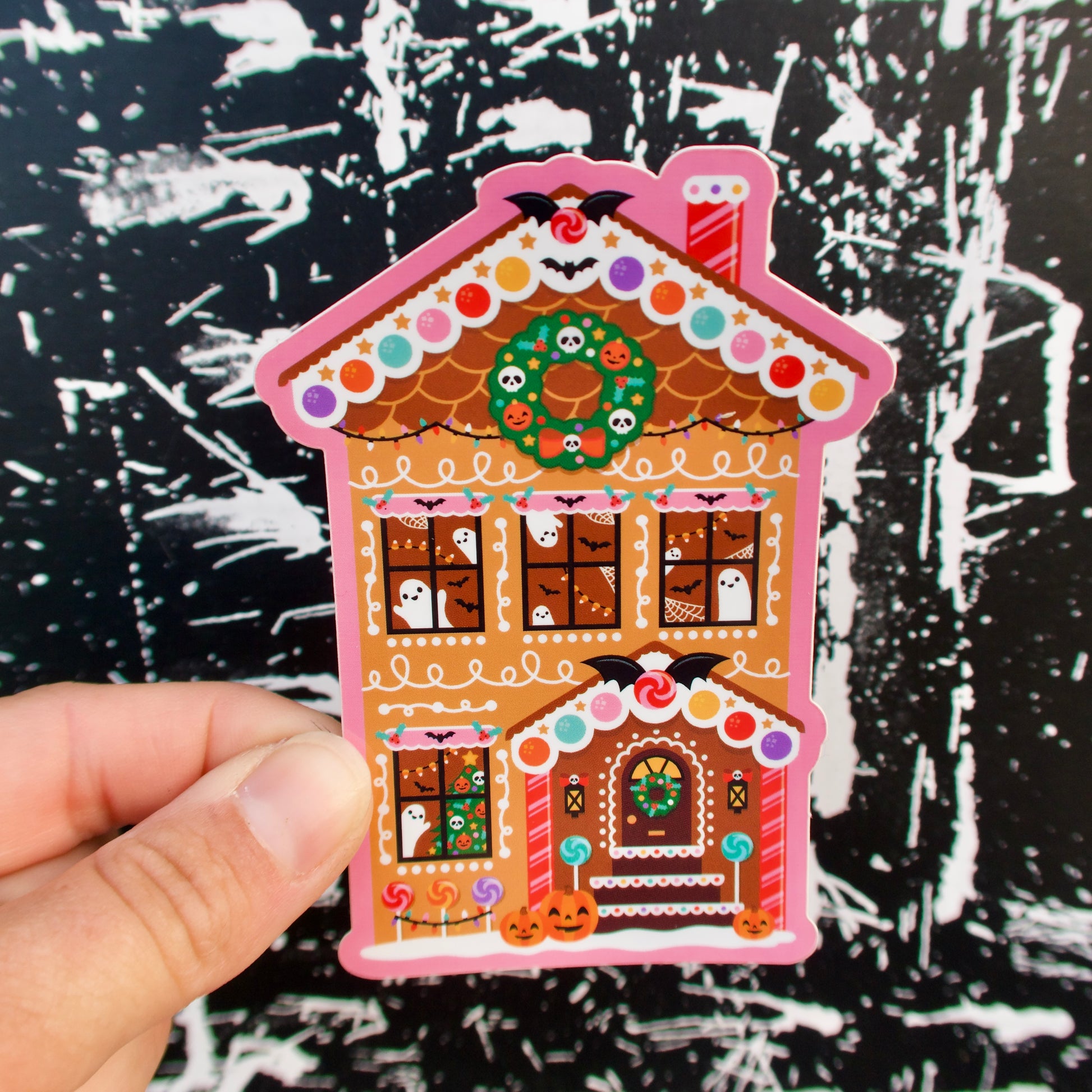 Decorative gingerbread house sticker